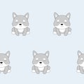 Vector pattern with cute dog. Puppy.