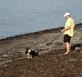 Dog promenade near the sea at Sainte-Luce sur mer