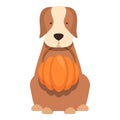 Dog pumpkin party icon cartoon vector. Dog pet