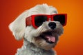 Dog puppy funny canine portrait pets sunglasses domestic animal glasses adorable breed cute