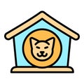 Dog puppy house icon, outline style