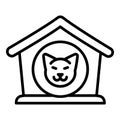 Dog puppy house icon, outline style