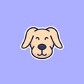 dog, puppy icon with outline