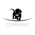 Dog puppy logo. Vector illustration. Royalty Free Stock Photo