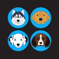 Dog and Puppy Set Siberian Husky Vector and Icon Royalty Free Stock Photo