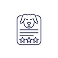 dog rating line icon on white