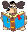 Dog reading book