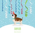 Dog and ribbons 2018 christmas card