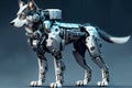Dog robot husky future technology anime game characters Royalty Free Stock Photo