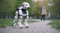 dog robot walking green park generative ai generative ai