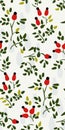 Dog rose seamless pattern vector floral design primitive scandinavian Royalty Free Stock Photo
