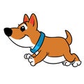 Dog running animal character cartoon