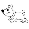 Dog running animal character coloring page