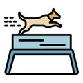 Dog running tournament icon color outline vector Royalty Free Stock Photo