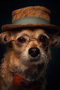 a Dogâs face with different expressions, emotions, and props like a top hat, sunglasses, or a bow tie, realistic AI-generated