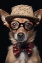 a Dogâs face with different expressions, emotions, and props like a top hat, sunglasses, or a bow tie, realistic AI-generated