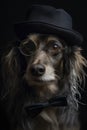 a Dogâs face with different expressions, emotions, and props like a top hat, sunglasses, or a bow tie, realistic AI-generated