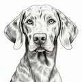 Minimalist Line Drawing Of Weimaraner Dog