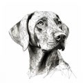 Geometric Weimaraner Illustration In The Style Of Jarek Kubicki