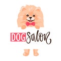 Dog salon, Pet grooming logo design template. Hair salon for animals. Royalty Free Stock Photo