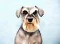 Dog Schnauzer head close up after grooming procedure Royalty Free Stock Photo