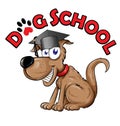 Dog school cartoon isolated