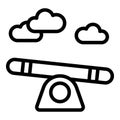 Dog school training board icon outline vector. Pipe training