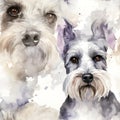 Scottish Terrier watercolor pattern. AI Generated