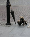 Dog sculpture in torun Royalty Free Stock Photo