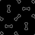 Dog Seamless Bones Pattern white on black Royalty Free Stock Photo