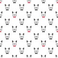 Dog seamless french bulldog vector pattern isolated bow tie wallpaper background doodle black