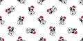 Dog seamless pattern Christmas french bulldog Santa Claus hat vector coffee cup paw footprint cartoon tile background repeat wallp Royalty Free Stock Photo
