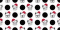 Dog seamless pattern Christmas french bulldog Santa Claus hat vector head polka dot scarf isolated cartoon repeat background tile Royalty Free Stock Photo