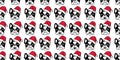 Dog seamless pattern Christmas french bulldog Santa Claus hat vector head scarf isolated cartoon repeat background tile wallpaper Royalty Free Stock Photo