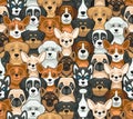 Dog Seamless Pattern. Cute Cartoon Style. Vector Royalty Free Stock Photo