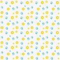 Dog seamless pattern footprint flower colorful wallpaper blue background print decorative vector