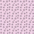 Dog seamless pattern footprint flower line art wallpaper pink background print decorative vector