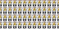 Dog seamless pattern french bulldog lucky cat japan Maneki Neko vector scarf isolated tile background repeat wallpaper cartoon pet