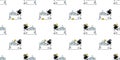 Dog seamless pattern french bulldog shower bath vector icon soap shampoo pet duck rubber puppy toy cartoon character gift wrapping Royalty Free Stock Photo