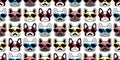 Dog seamless pattern french bulldog valentine vector heart sunglasses scarf isolated repeat wallpaper tile background cartoon pet Royalty Free Stock Photo