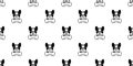 Dog seamless pattern french bulldog vector bone pet puppy animal scarf isolated repeat wallpaper tile background cartoon illustrat