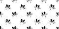 Dog seamless pattern french bulldog vector bone pet puppy happy animal scarf isolated repeat wallpaper tile background doodle cart