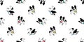 Dog seamless pattern french bulldog vector collar Christmas cartoon scarf isolated christmas tile wallpaper repeat background illu