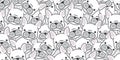 Dog seamless pattern french bulldog vector scarf isolated wallpaper background cartoon doodle
