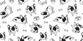 Dog seamless pattern vector french bulldog bone isolated paw bow breed wallpaper white