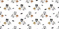 Dog seamless pattern vector french bulldog Halloween pumpkin scarf isolated repeat wallpaper tile background cartoon ghost spooky