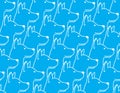 Dog Seamless Pattern vector puppy french bulldog hound wallpaper background isolated blue