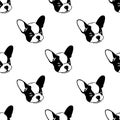 Dog Seamless vector french bulldog Pattern head scarf isolated tile background repeat wallpaper white