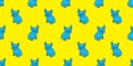 Dog seamless vector french bulldog pattern pug sit isolated wallpaper background blue yellow pop art