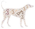 Dog shaped word cloud Royalty Free Stock Photo